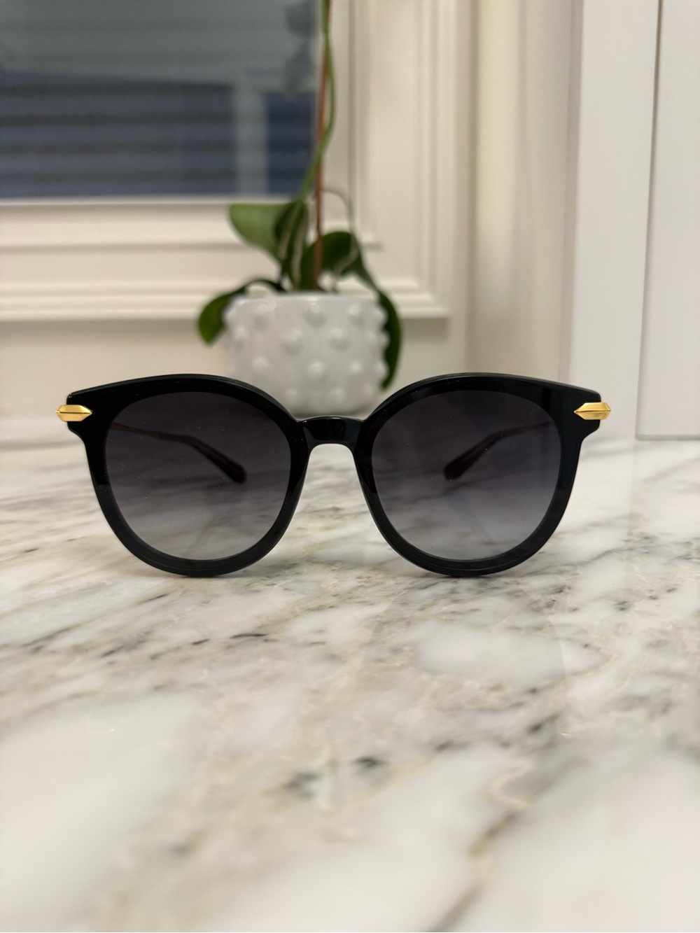 KREWE Colette Nylon Sunglasses with Gold Accents - Picture 10 of 10
